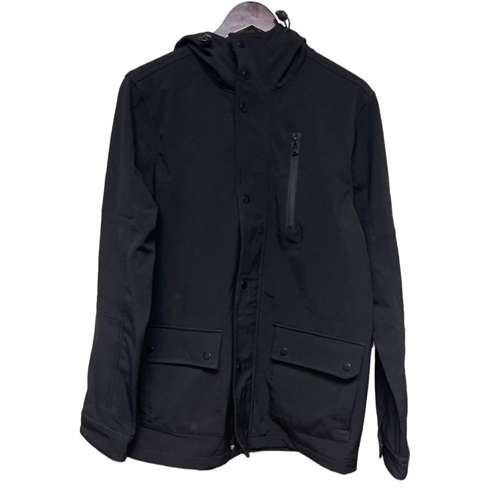 Rock & Republic Black Full Zip Hooded Lined Jacket Men's Size Medium